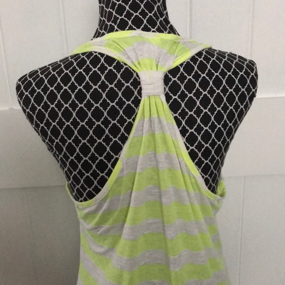 White & Neon Yellow Anchor tank top - Picture 2 of 2